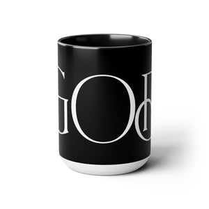 But God (White) Two-Tone Coffee Mugs, 15oz