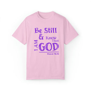 Be Still & Know I AM God (Purple) Unisex T-shirt