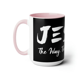 JESUS: The Way - The Truth - The Life - Two-Tone Coffee Mugs, 15oz