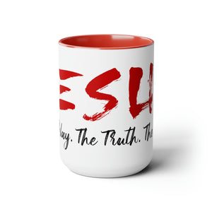 JESUS:  The Way - The Truth - The Life - Two-Tone Coffee Mugs, 15oz