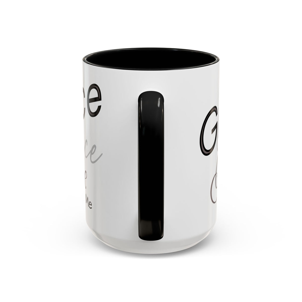 Grace, Grace, Grace Follow Me (Black &amp; Grey) Coffee Mug (15oz)