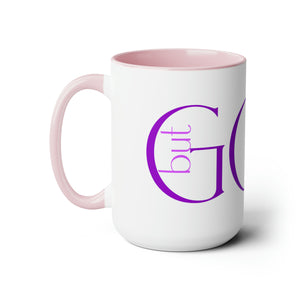 But GOD (Purple) - Two-Tone Coffee Mugs, 15oz