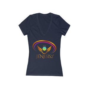 Jenesis2 Women's Jersey Short Sleeve Deep V-Neck Tee