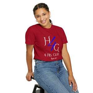 4 His Glory (blue with white lettering) - Unisex T-shirt