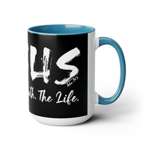 JESUS: The Way - The Truth - The Life - Two-Tone Coffee Mugs, 15oz