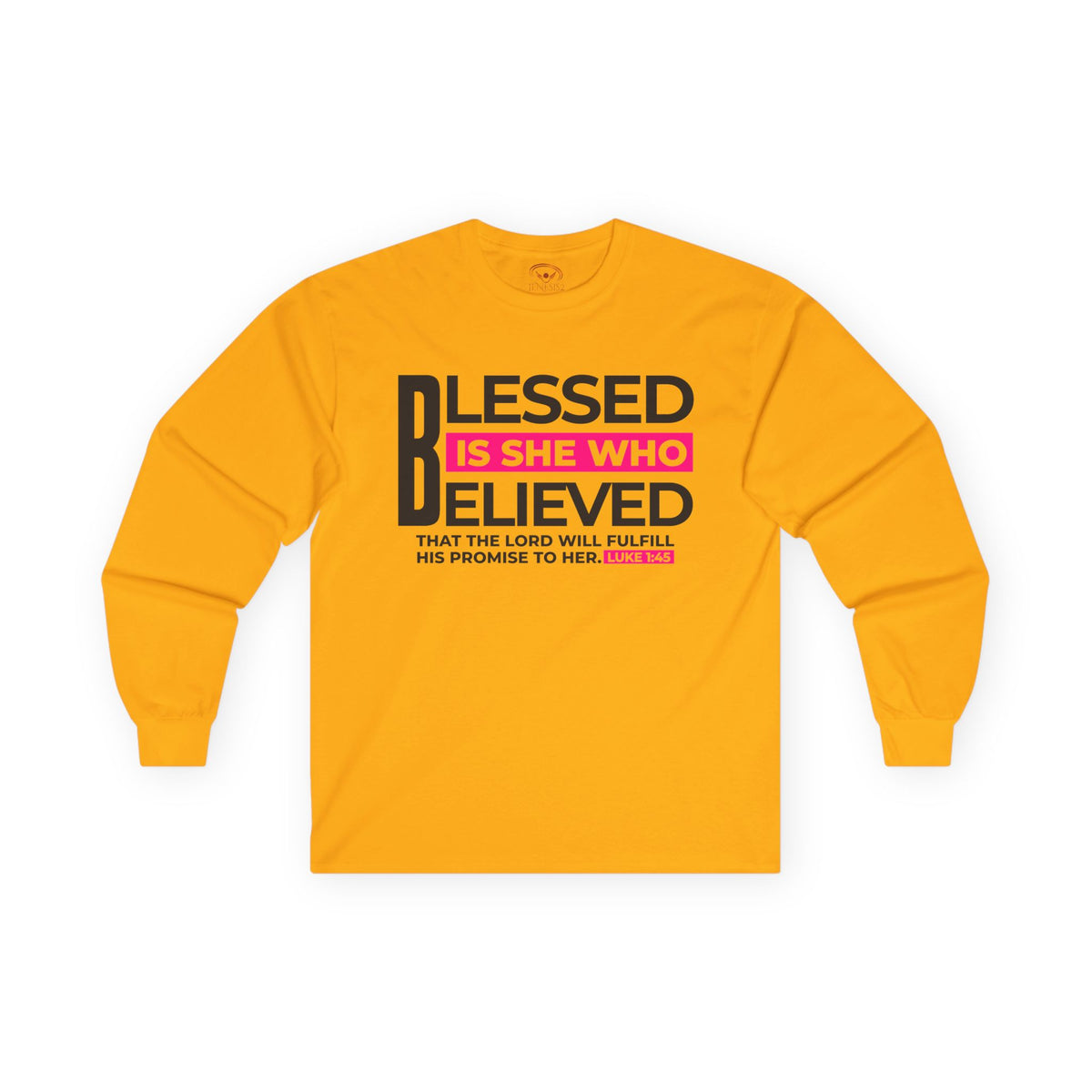 Blessed is She Who Believed Women&#39;s Ultra Cotton Long Sleeve Tee