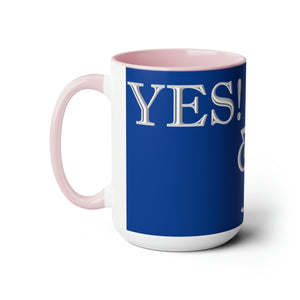 Yes! & Amen. (White/Blue) Coffee Mugs, 15oz