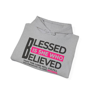 Blessed is She Who Believed Women's Heavy Blend™ Hoodie