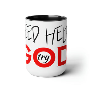 Need Help? Try God (Red) 15oz Coffee Mug