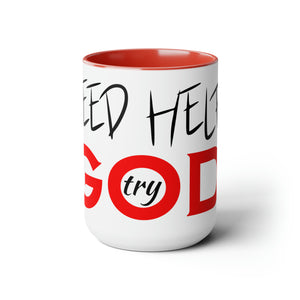 Need Help? Try God (Red) 15oz Coffee Mug