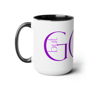 But GOD (Purple) - Two-Tone Coffee Mugs, 15oz