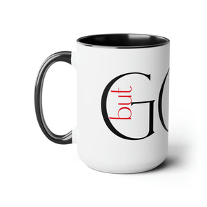 But God (Black) Two-Tone Coffee Mugs, 15oz