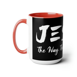 JESUS: The Way - The Truth - The Life - Two-Tone Coffee Mugs, 15oz