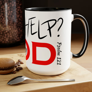 Need Help? Try God (Red) 15oz Coffee Mug