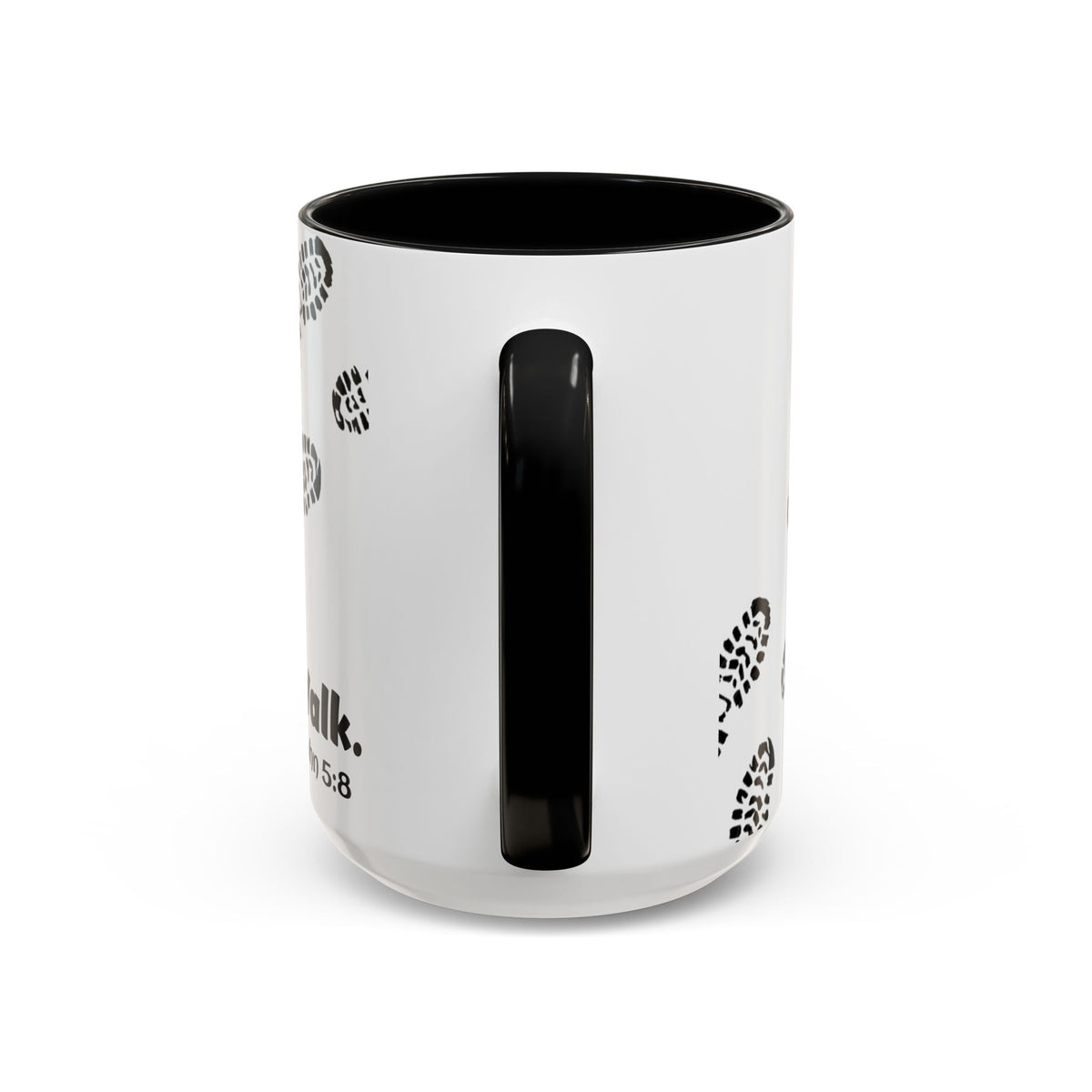 John 5:8 - WALK - Black &amp; White Ceramic Mug, (15oz)