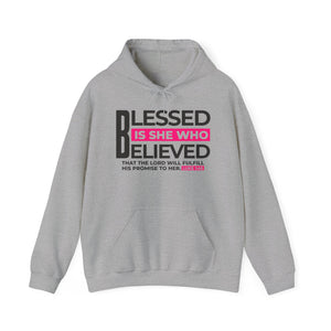 Blessed is She Who Believed Women's Heavy Blend™ Hoodie