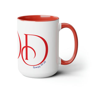 But GOD (Red) Two-Tone Coffee Mugs, 15oz