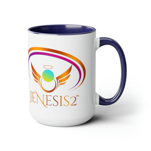 Jenesis2 Two-Tone Coffee Mugs, 15oz