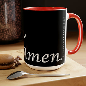 Yes! & Amen. (White/Black) Coffee Mugs, 15oz