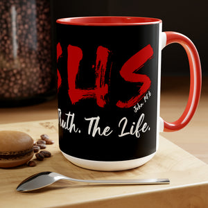 JESUS:  The Way - The Truth - The Life - Two-Tone Coffee Mugs, 15oz