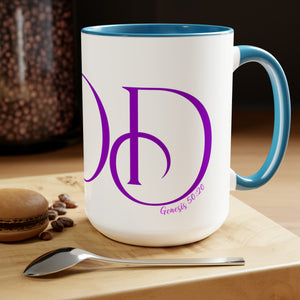 But GOD (Purple) - Two-Tone Coffee Mugs, 15oz