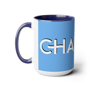 Chaplain (is on duty) (White/Light Blue) Two-Tone Coffee Mugs, 15oz