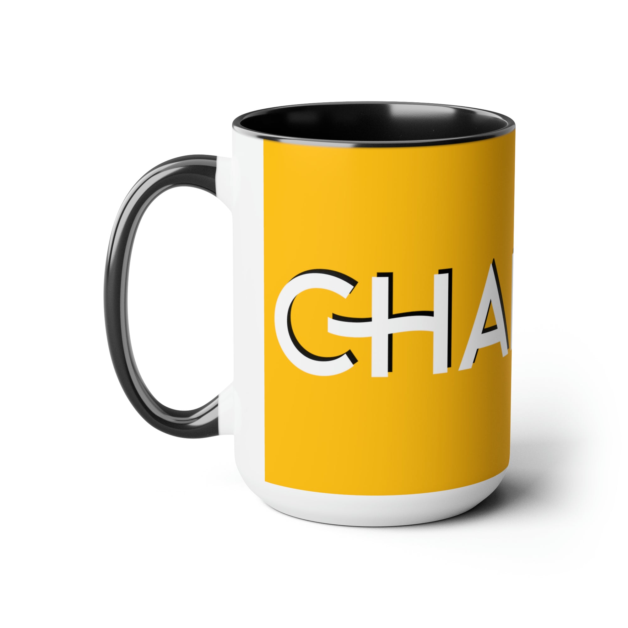 Chaplain (is on duty) (White/Yellow) Two-Tone Coffee Mugs, 15oz