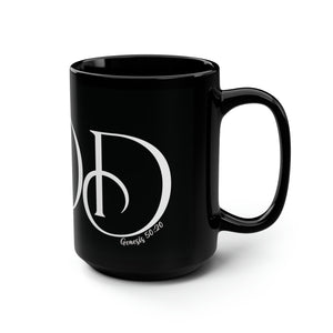 But God (White) Black Mug, 15oz