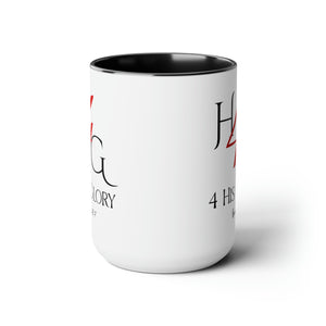 4 His Glory (Red) Coffee Mugs, 15oz