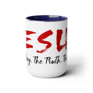 JESUS:  The Way - The Truth - The Life - Two-Tone Coffee Mugs, 15oz