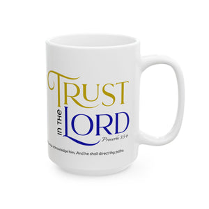 Trust in the Lord Ceramic Mug, Blue (15oz)