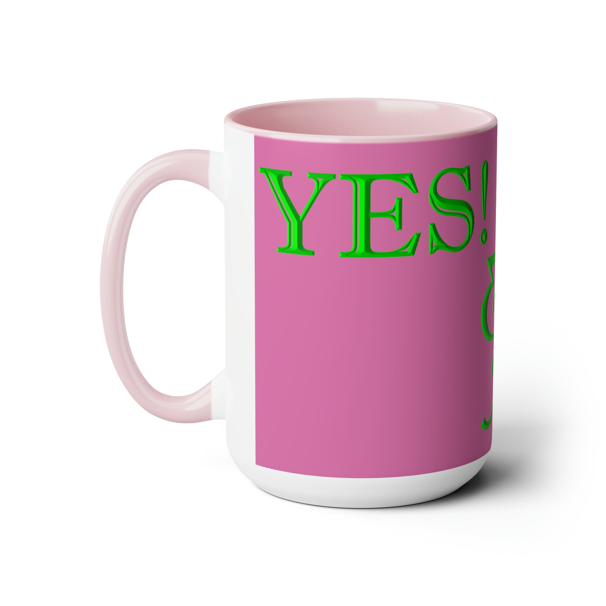 Pink & Green Coffee Mugs 15oz