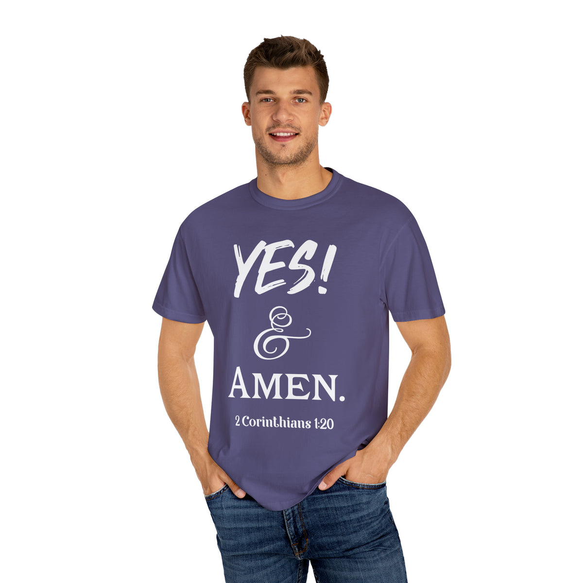 YES! &amp; Amen. (White) - Unisex T-shirt