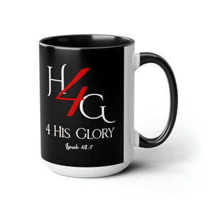 4 His Glory (Red) Coffee Mugs, 15oz