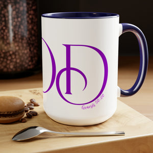 But GOD (Purple) - Two-Tone Coffee Mugs, 15oz