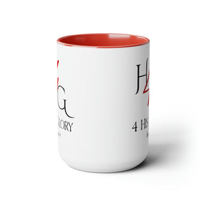 4 His Glory (Red) Coffee Mugs, 15oz