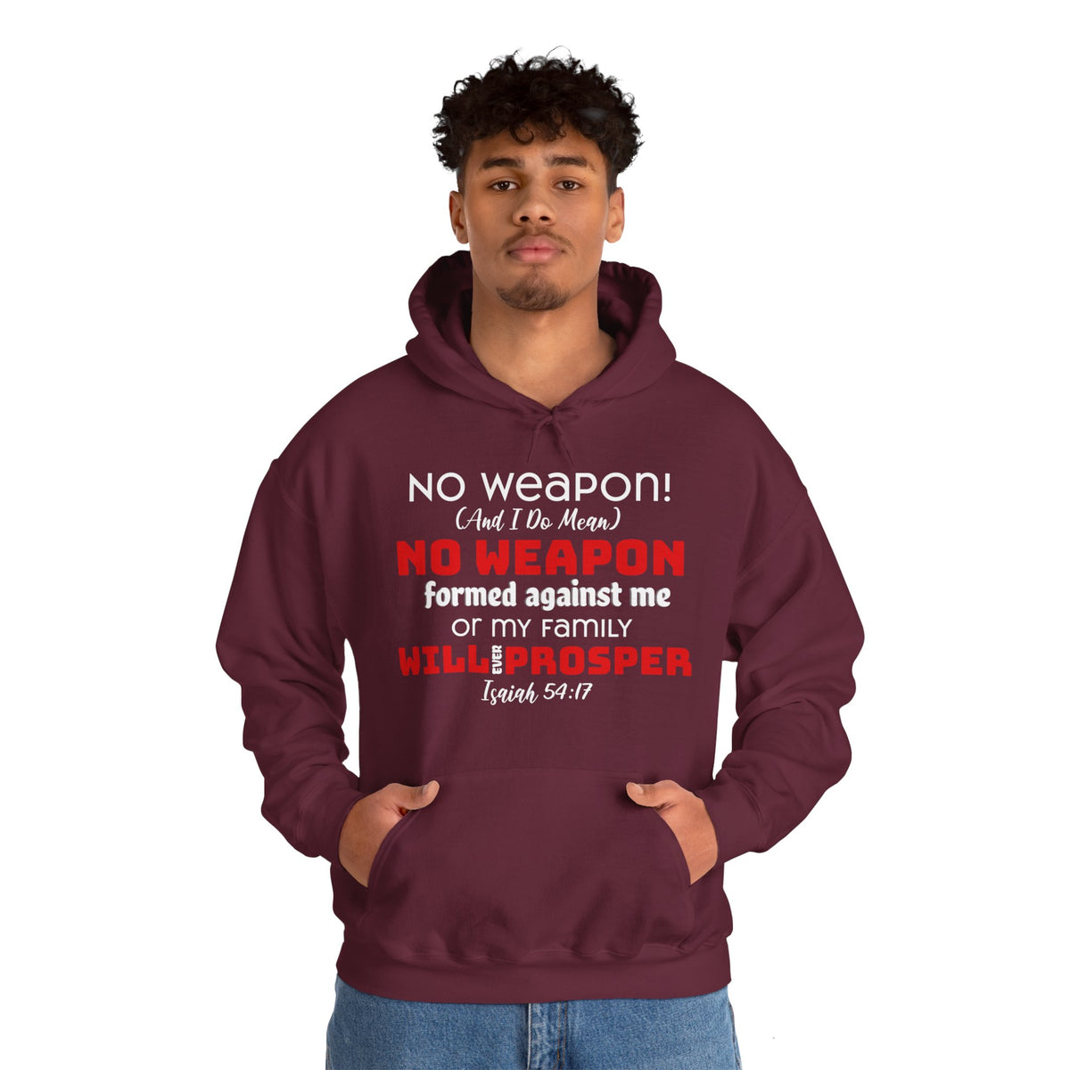 &quot;No weapon formed against me shall prosper&quot; Unisex Heavy Blend™ Hoodie