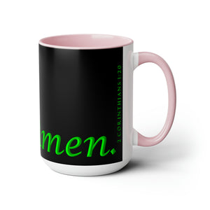 (Black & Green) Coffee Mugs, 15oz