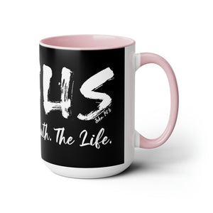 JESUS: The Way - The Truth - The Life - Two-Tone Coffee Mugs, 15oz