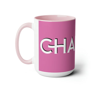 Chaplain (is on duty) (White/Pink) Two-Tone Coffee Mugs, 15oz