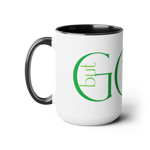 But God (Green) Two-Tone Coffee Mugs, 15oz