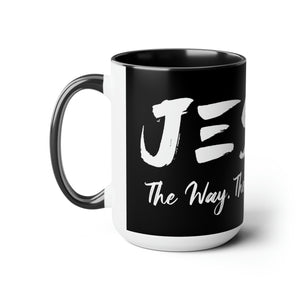 JESUS: The Way - The Truth - The Life - Two-Tone Coffee Mugs, 15oz